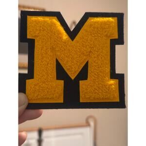 Vtg Varsity Letterman Jacket M Navy Gold Yellow M Chenille stitch College high